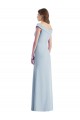 A-Line V-Neck Stretch Crepe Long Light Sky Blue Black Tie Evening Gown / Bridesmaid Dress Belfast