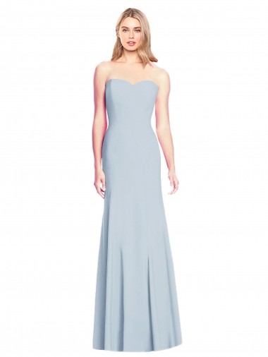 Trumpet Strapless Stretch Crepe Long Light Sky Blue Formal Dress / Bridesmaid Dress Belfast