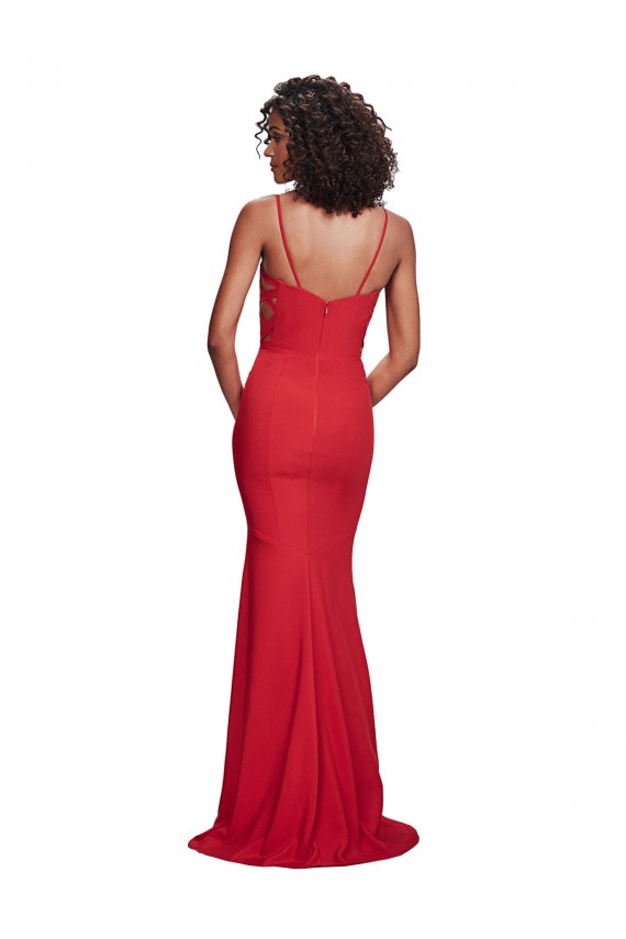 Mermaid Spaghetti Straps Stretch Crepe Long Red Bridesmaid Dress / Evening Dress Belfast
