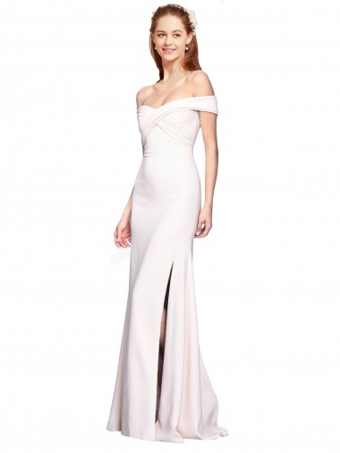 Mermaid Off the Shoulder Stretch Crepe Long White Formal Evening Gown / Prom Dress / Bridesmaid Dress Belfast