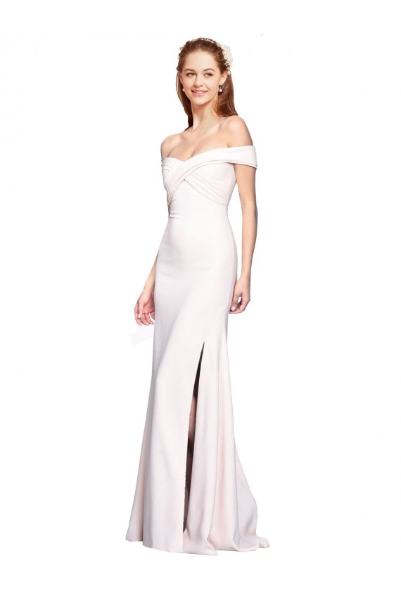 Mermaid Off the Shoulder Stretch Crepe Long White Formal Evening Gown / Prom Dress / Bridesmaid Dress Belfast