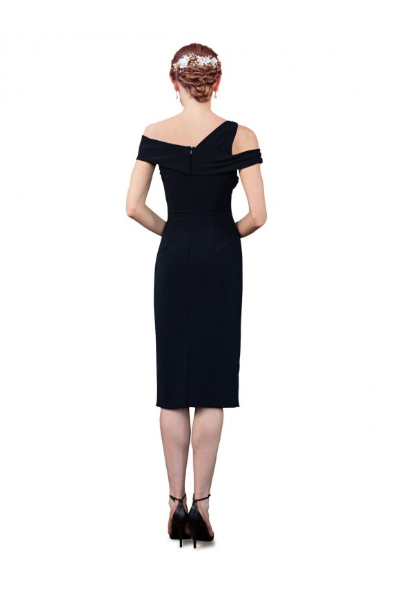 Mermaid Off the Shoulder Stretch Crepe Cocktail Length Dark Navy Formal Evening Gown / Prom Dress / Bridesmaid Dress Belfast