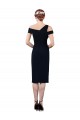 Mermaid Off the Shoulder Stretch Crepe Cocktail Length Dark Navy Formal Evening Gown / Prom Dress / Bridesmaid Dress Belfast