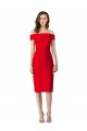 Sheath Off the Shoulder Stretch Crepe Cocktail Length Red Formal Evening Gown / Prom Dress / Bridesmaid Dress Belfast