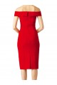Sheath Off the Shoulder Stretch Crepe Cocktail Length Red Formal Evening Gown / Prom Dress / Bridesmaid Dress Belfast