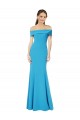 Sheath Off the Shoulder Stretch Crepe Long Peacock Blue Formal Evening Gown / Prom Dress / Bridesmaid Dress Belfast