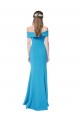 Sheath Off the Shoulder Stretch Crepe Long Peacock Blue Formal Evening Gown / Prom Dress / Bridesmaid Dress Belfast