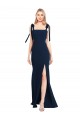 Trumpet Spaghetti Straps Stretch Crepe Long Dark Navy Semi Formal Evening Dress / Prom Dress / Bridesmaid Dress Belfast