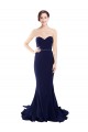Mermaid Strapless Stretch Crepe Sweep Train Dark Navy Semi Formal Evening Dress / Prom Dress / Bridesmaid Dress Belfast