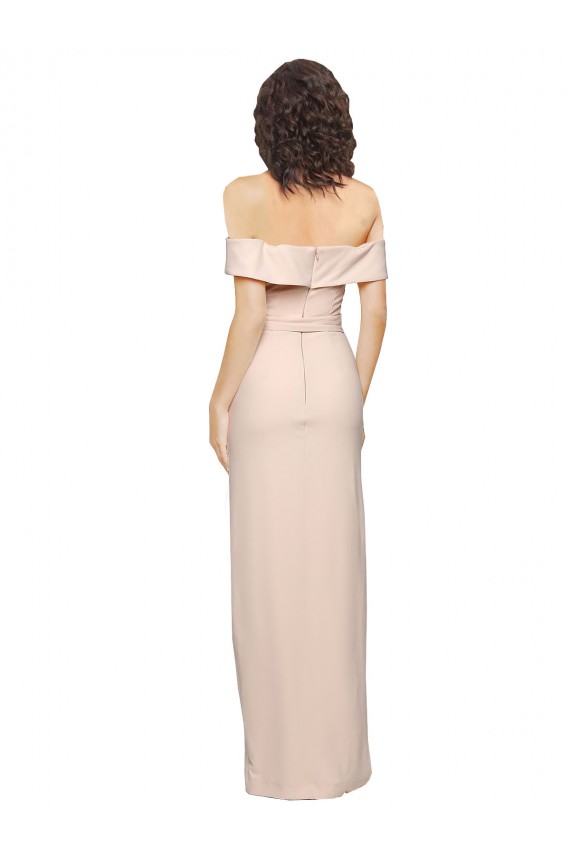 Mermaid Off the Shoulder Stretch Crepe Long Nude Formal Evening Gown / Prom Dress / Bridesmaid Dress Belfast