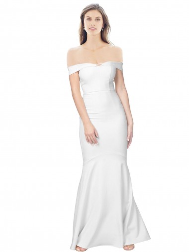 Mermaid Off the Shoulder Stretch Crepe Long Ivory Formal Evening Gown / Prom Dress / Bridesmaid Dress Belfast