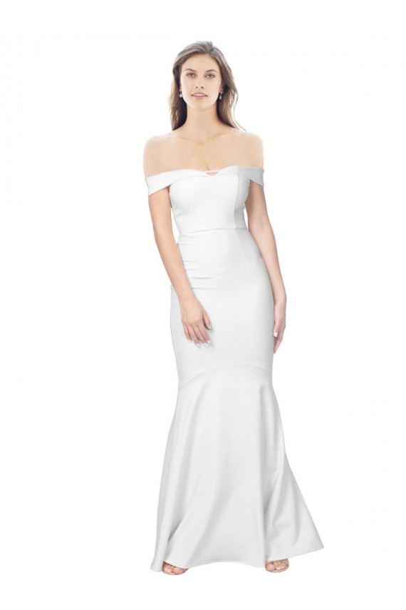 Mermaid Off the Shoulder Stretch Crepe Long Ivory Formal Evening Gown / Prom Dress / Bridesmaid Dress Belfast