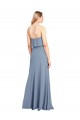Sheath High Neck Stretch Crepe Long Smoke Blue Formal Evening Gown / Prom Dress / Bridesmaid Dress Belfast