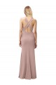 Sheath High Neck Stretch Crepe Long Dusty Pink Prom Dress / Bridesmaid Dress Belfast