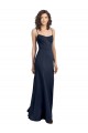 Sheath Scoop Neck Stretch Crepe Long Dark Navy Formal Dress / Bridesmaid Dress Belfast