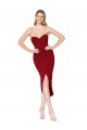 Mermaid High Neck Stretch Crepe Knee Length Burgundy High Low Evening Gown / Prom Dress / Bridesmaid Dress Belfast