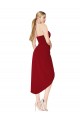 Mermaid High Neck Stretch Crepe Knee Length Burgundy High Low Evening Gown / Prom Dress / Bridesmaid Dress Belfast