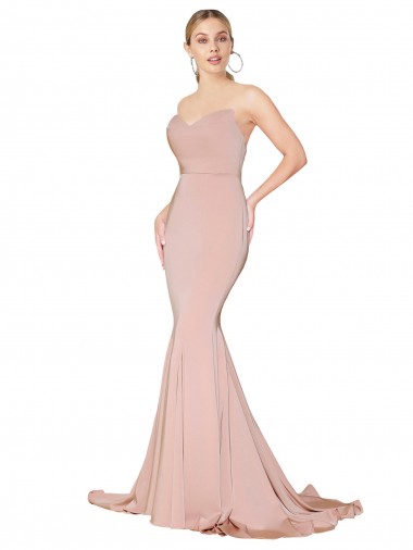 Mermaid High Neck Stretch Crepe Long Mauve Formal Evening Gown / Prom Dress / Bridesmaid Dress Belfast