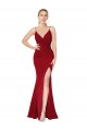 Mermaid V-Neck Stretch Crepe Long Burgundy Formal Evening Gown / Prom Dress / Bridesmaid Dress Belfast