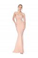Mermaid High Neck Stretch Crepe Long Nude Formal Dress / Bridesmaid Dress Belfast