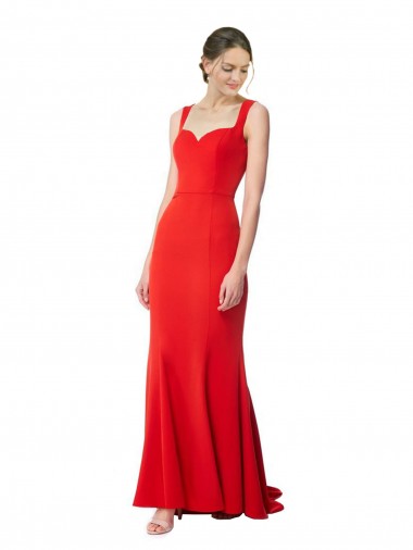 Mermaid High Neck Stretch Crepe Long Red Formal Evening Gown / Prom Dress / Bridesmaid Dress Belfast