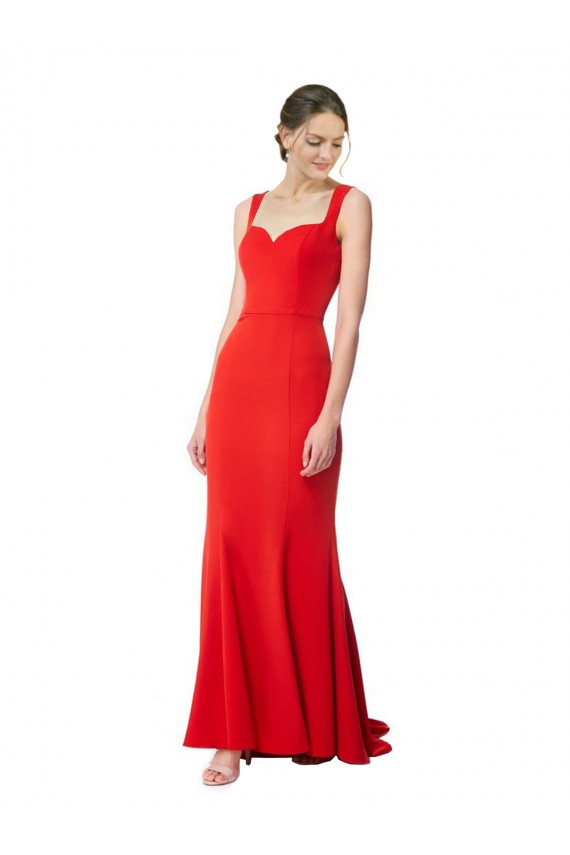 Mermaid High Neck Stretch Crepe Long Red Formal Evening Gown / Prom Dress / Bridesmaid Dress Belfast