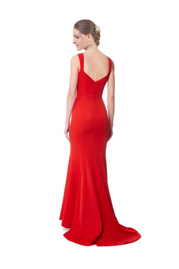 Mermaid High Neck Stretch Crepe Long Red Formal Evening Gown / Prom Dress / Bridesmaid Dress Belfast