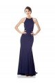 Mermaid High Neck Stretch Crepe Long Navy Blue Bridesmaid Dress / Formal Dress Belfast