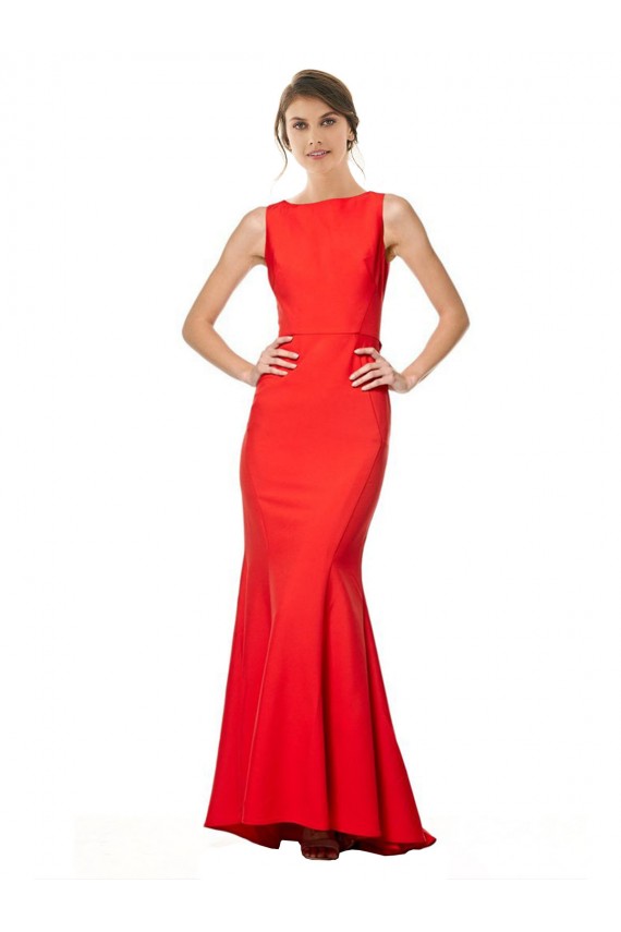 Mermaid High Neck Stretch Crepe Long Red Bridesmaid Dress / Evening Gowns Belfast