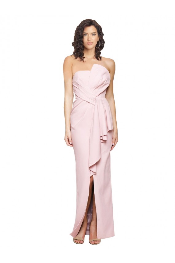 Sheath Strapless Stretch Crepe Long Pink Formal Evening Gown / Prom Dress / Bridesmaid Dress Belfast