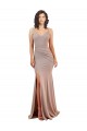 Mermaid V-Neck Stretch Crepe Long Dusty Pink Black Tie Evening Gown / Prom Dress / Bridesmaid Dress Belfast