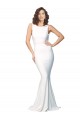 Sheath High Neck Stretch Crepe Long Ivory Formal Evening Gown / Prom Dress / Bridesmaid Dress Belfast