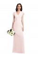 A-Line V-Neck Stretch Crepe Long Pink Formal Evening Gown / Prom Dress / Bridesmaid Dress Belfast