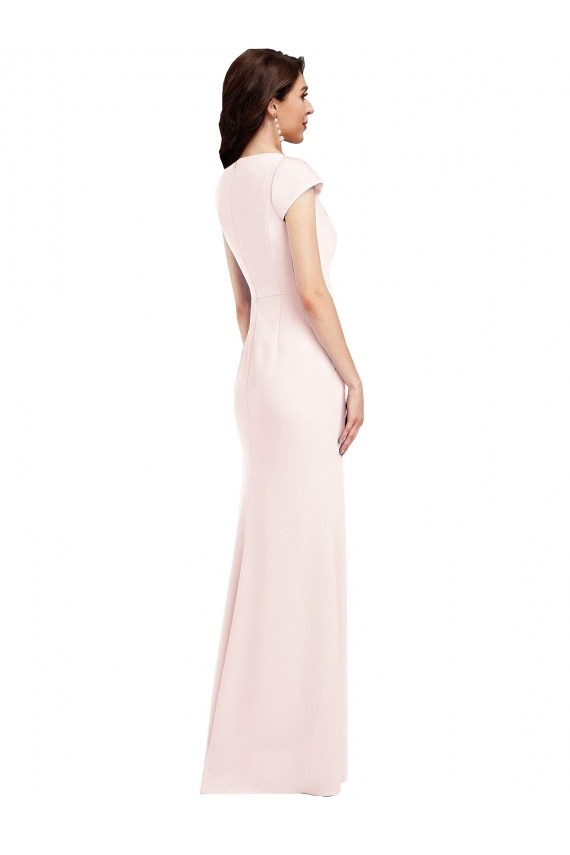 A-Line V-Neck Stretch Crepe Long Pink Formal Evening Gown / Prom Dress / Bridesmaid Dress Belfast
