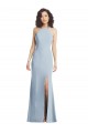 Trumpet High Neck Stretch Crepe Long Light Sky Blue Formal Evening Gown / Prom Dress / Bridesmaid Dress Belfast