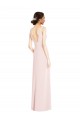 A-Line V-Neck Stretch Crepe Long Pink Black Tie Evening Gown / Prom Dress / Bridesmaid Dress Belfast
