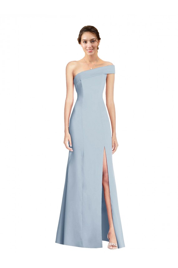 Trumpet Off the Shoulder Stretch Crepe Long Light Sky Blue Formal Evening Gown / Prom Dress / Bridesmaid Dress Belfast