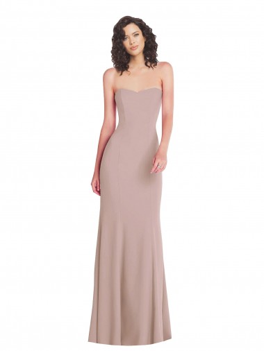 Mermaid Strapless Stretch Crepe Long Dusty Pink Formal Evening Gown / Prom Dress / Bridesmaid Dress Belfast