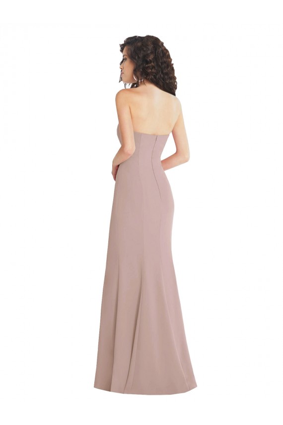 Mermaid Strapless Stretch Crepe Long Dusty Pink Formal Evening Gown / Prom Dress / Bridesmaid Dress Belfast