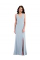 Trumpet V-Neck Stretch Crepe Long Light Sky Blue Evening Dress / Bridesmaid Dress Belfast