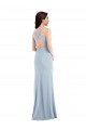 Trumpet V-Neck Stretch Crepe Long Light Sky Blue Evening Dress / Bridesmaid Dress Belfast
