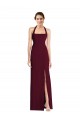 Trumpet Halter Neck Stretch Crepe Long Burgundy Gold Semi Formal Evening Dress / Prom Dress / Bridesmaid Dress Belfast