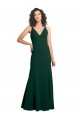 A-Line V-Neck Stretch Crepe Long Midnight Green Formal Dress / Bridesmaid Dress Belfast
