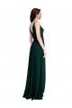 A-Line V-Neck Stretch Crepe Long Midnight Green Formal Evening Gown / Prom Dress / Bridesmaid Dress Belfast