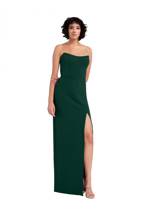 Sheath Strapless Stretch Crepe Long Midnight Green Formal Evening Gown / Prom Dress / Bridesmaid Dress Belfast