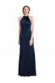 Trumpet High Neck Stretch Crepe Long Dark Navy Semi Formal Evening Dress / Prom Dress / Bridesmaid Dress Belfast