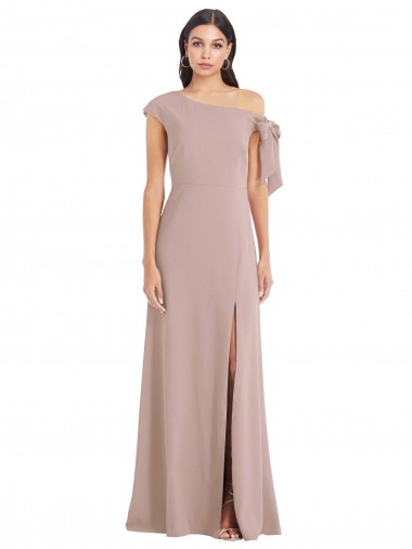 A-Line Off the Shoulder Stretch Crepe Long Dusty Pink Formal Evening Gown / Prom Dress / Bridesmaid Dress Belfast