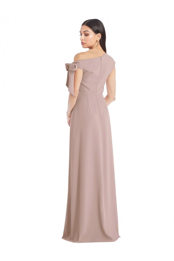 A-Line Off the Shoulder Stretch Crepe Long Dusty Pink Formal Evening Gown / Prom Dress / Bridesmaid Dress Belfast