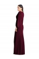 Trumpet V-Neck Stretch Crepe Long Burgundy Gold Semi Formal Evening Dress / Prom Dress / Bridesmaid Dress Belfast