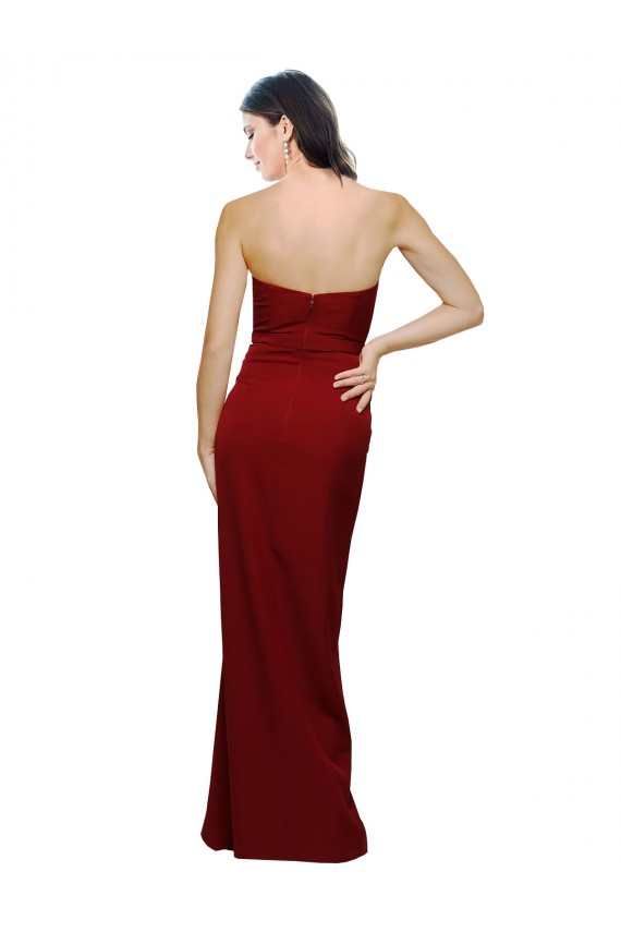 Sheath Sweetheart Stretch Crepe Long Burgundy Bridesmaid Dress / Evening Dress Belfast